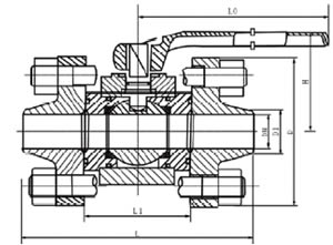 Q61 F/N-160/320 C/P焊接高压球阀结构图