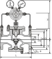 YK43X/F型气体减压阀外形尺寸图