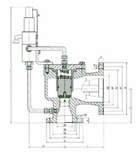 A46F/Y先导式燃气泄压安全阀结构图