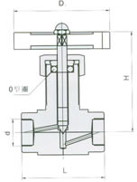 QJ-4内螺纹气动管路截止阀外形尺寸图