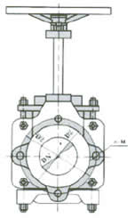 ZT9928-6/10手动浆料闸阀外形尺寸图2