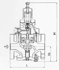 GP-1000系列蒸汽减压阀外形尺寸图