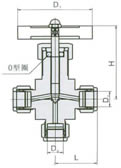 QJ-1C气动管路截止阀外形尺寸图