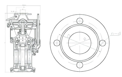 QYF65-26-7.5不锈钢潜水电泵外形尺寸图