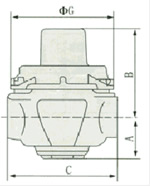 YZ11X/AD内螺纹水用支管减压阀外形尺寸图