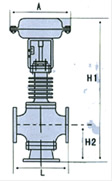 气动薄膜三通合流、分流调节阀结构图1