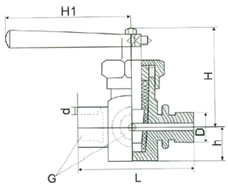 X14H-40C/P/T三通压力表旋塞阀外形尺寸图